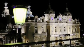 Monaco city town Monte Carlo night time-lapse port yahts