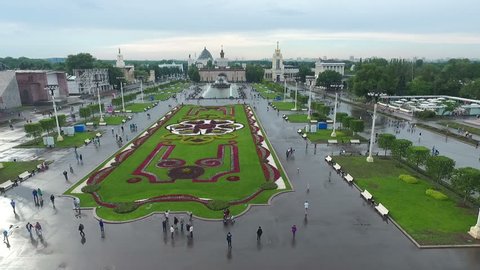 Aerial View of VDNH Exhibition Complex in Moscow