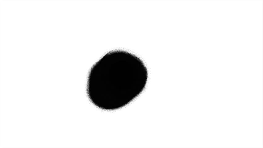Fluid Black Spray Texture Over White Surface