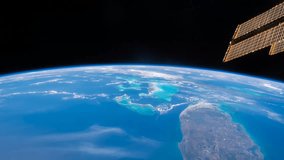 10th May 2017: Planet Earth seen from International Space Station with beautiful weather across the Atlantic Ocean, Time Lapse 4K. Images courtesy of NASA Johnson Space Center: http://eol.jsc.nasa.gov