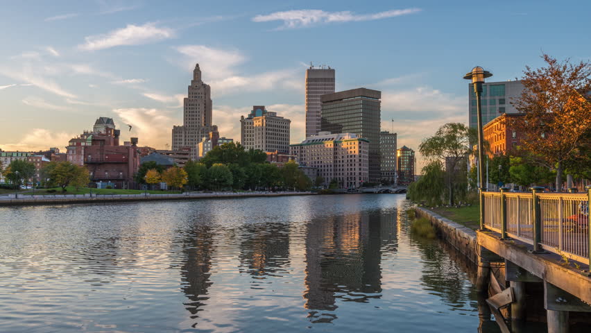 Providence, Rhode Island, USA skyline time lapse.
