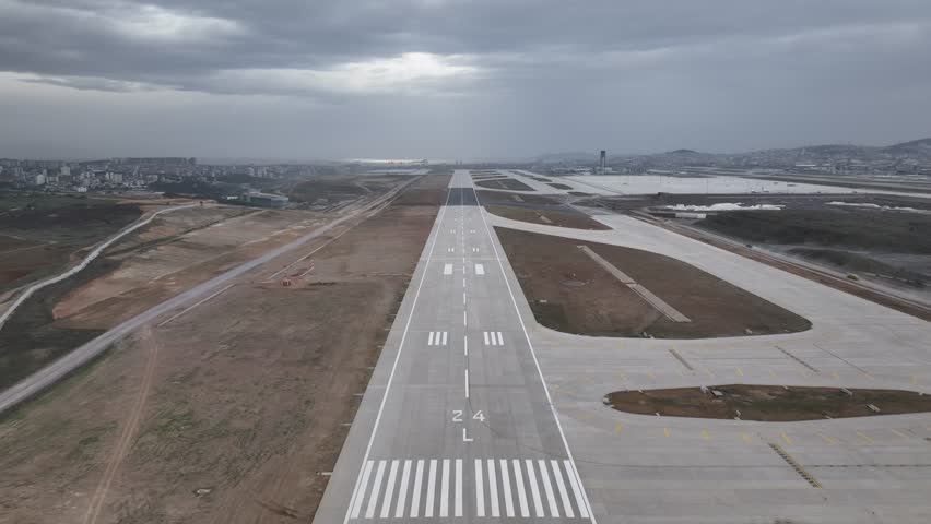 Airport Terminal and Landing Field Runway Under Construction Aerial View 18
