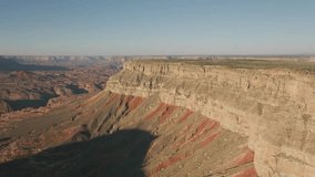 Aerial red canyon and Colorado river. USA travel and road trip concept footage Cinematic American Wild West wilderness nature. background 4K