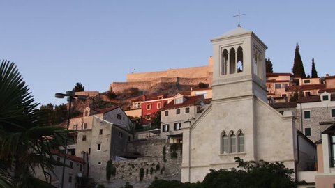The old town of the croatien city Sibenik at a sunny day
