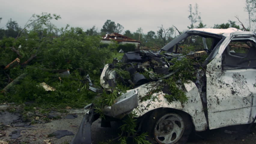 Mangled Truck in Tornado Debris