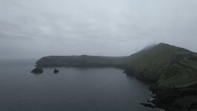 Cloudy day in the Westman Islands (Vestmannaeyjar), an archipelago in Iceland. Filmed with a Drone. Different shots available in my portfolio.