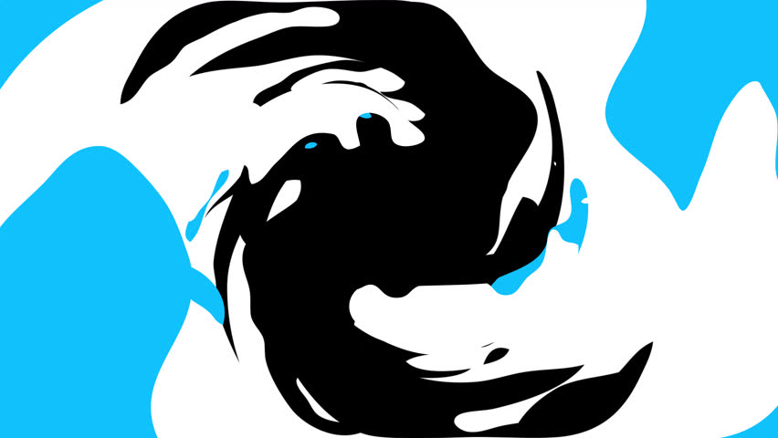 Liquid splash Transition in cartoon doodle style on transparent background. Water transition from the center with an alpha channel.