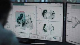 A medical professional is evaluating the level of damage inflicted to the patient’s lungs by the Covid-19 virus. Analyzing the computerized tomography report. Carefully studying the x-ray images. - Powered by Shutterstock - Get 15% off with code: PIKWIZARD15