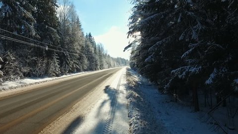 Road Frosty Forest
