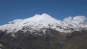 View of Mount Elbrus from Mount Cheget. North Caucasus, Russia