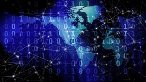 Explore connection between Earth's rotation and global network security. Uncover challenges of protecting spinning globe from digital threats, binary code in cyber defense - Powered by Shutterstock - Get 15% off with code: PIKWIZARD15