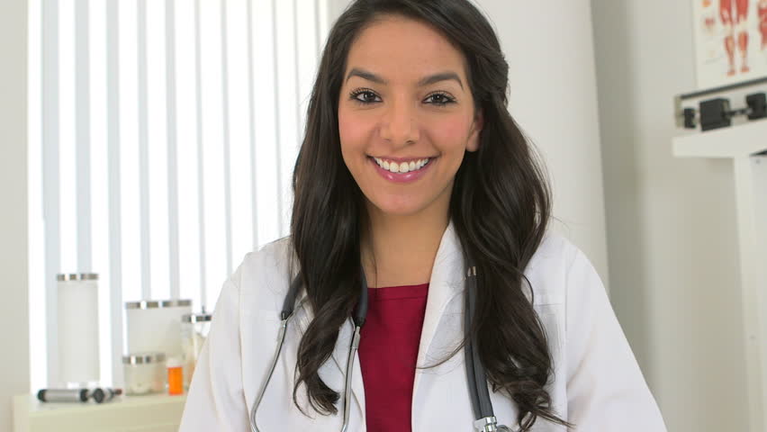 Portrait Of Young Hispanic Doctor Stock Footage Video (100% Royalty 