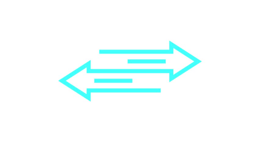 2D black creative thin line animation of arrow symbols