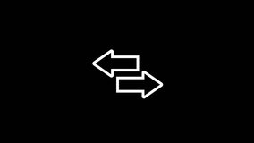 2D black creative thin line animation of arrow symbols