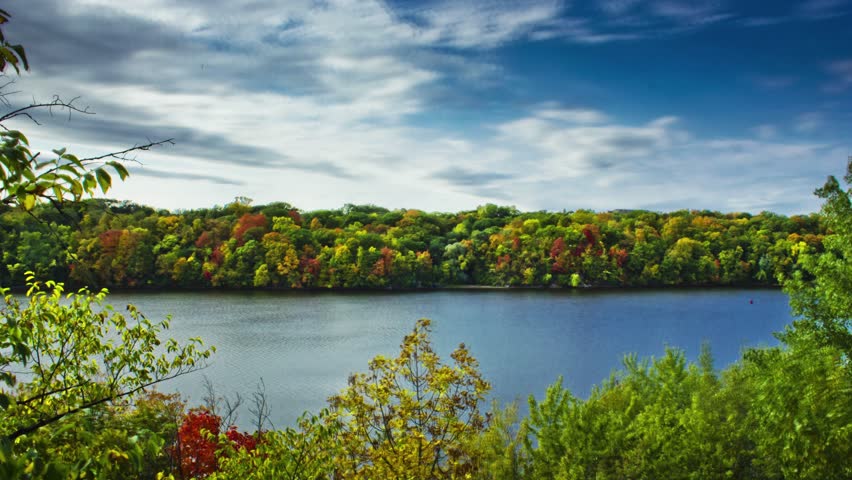 Summer Transitions Into Fall Then Into Winter - Seasonal Change Time Lapse