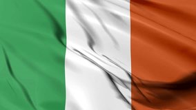 Ireland seamless loop animation. National flag of Ireland.