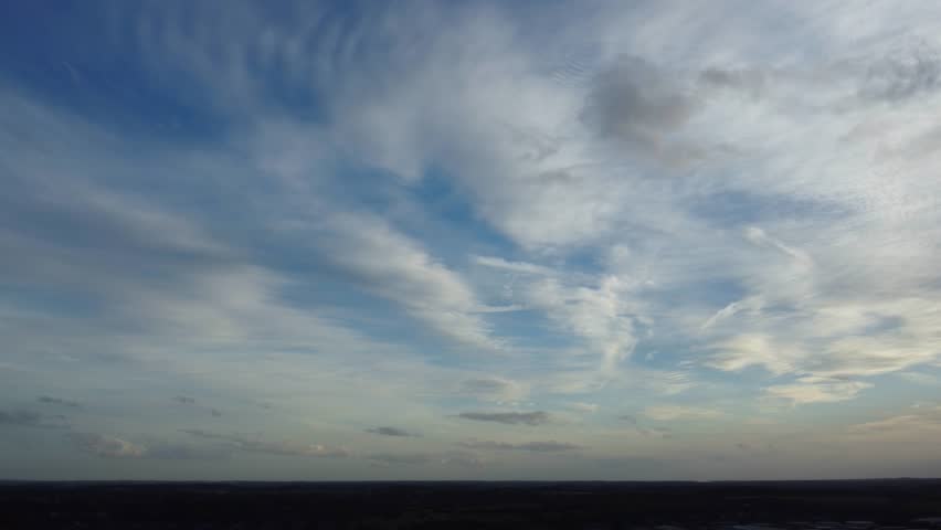 Most Beautiful Sky and Dramatical Clouds over England During Gorgeous Sunset Time