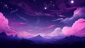 Animated virtual backgrounds Landscape background dark sky and stars with a colorful fractal nebula