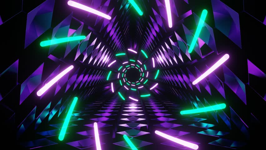 Purple and Turquoise Bright Triangular with Spiral Background VJ Loop in 4K Royalty-Free Stock Footage #3390678533
