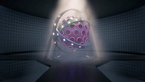 Futuristic sphere reactor 3d game science scene generator energy 4k. 3D Illustration