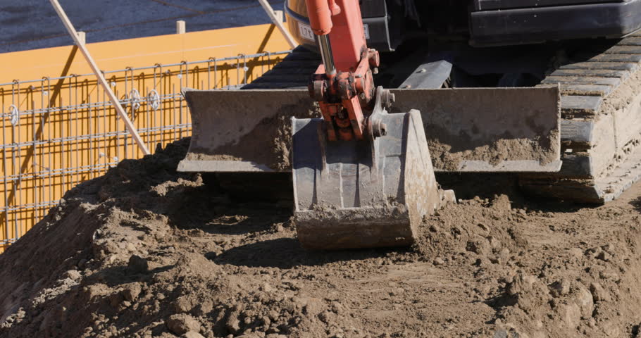 Heavy machinery working at civil engineering work