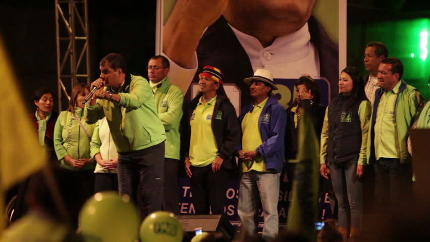 BANOS DE AGUA SANTA, ECUADOR - JANUARY 21: President of Ecuador Rafael Correa