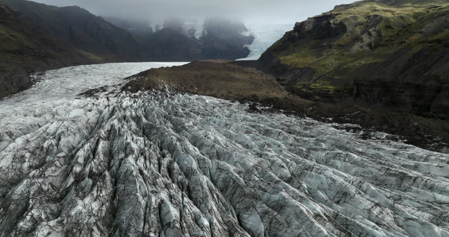 Glacier Of Svínafellsjökull In Iceland - Aerial Drone Shot