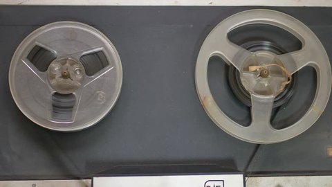 Old Coil Tape Recorder Magnetic Tape Stock Footage Video (100% Royalty ...