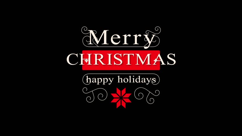 Marry Christmas and Happpy New Year Wish Text Animation Isolated with alpha channel