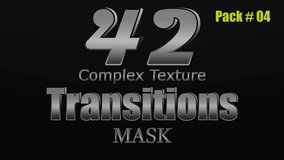 Grunge and Texture Transitions Mask Collection. 42 Black and White Mask Clips in One 4k Footage. Pack # 04.