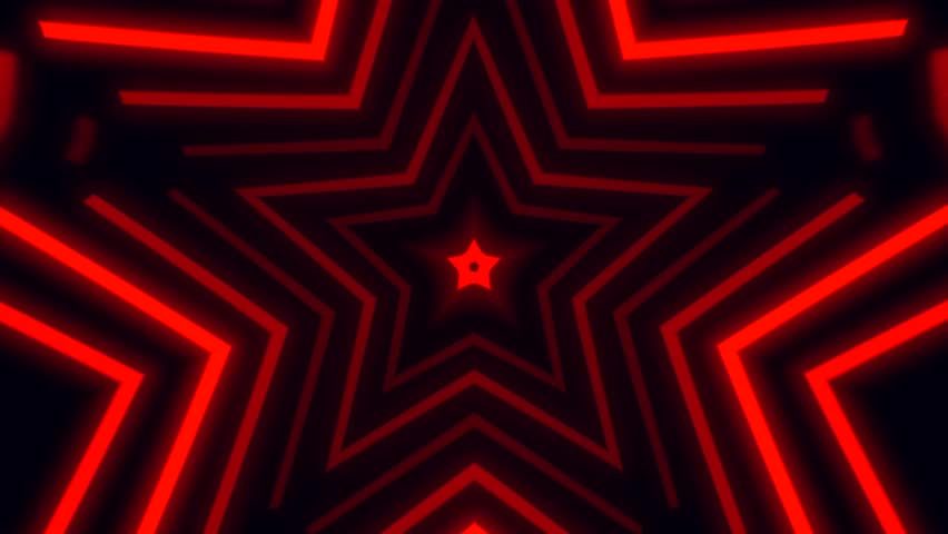Red star sign technology futuristic light background neon backlight stage show , empty space banner glowing illuminated lamps lines animation floodlight flashing wall modern bright art motion graphic Royalty-Free Stock Footage #3391052707