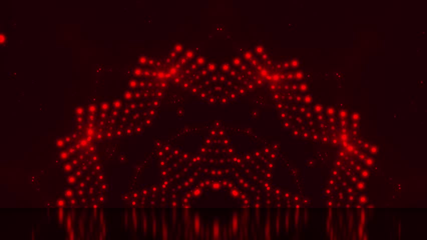 Red star technology futuristic light background neon backlight stage show , empty space banner glowing illuminated lamps lines animation floodlight lights flashing wall modern bright art motion 4k 
