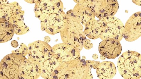 Falling Cookies Background Video Alpha Stock Footage Video (100% ...