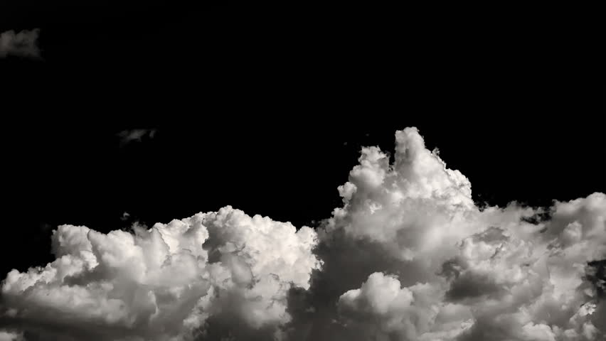 time-lapse of separate white clouds on a black background have real clouds. time-lapse of White cloud isolated on a black background realistic cloud. time-lapse of a white fluffy cumulus cloud isolate Royalty-Free Stock Footage #3391312375