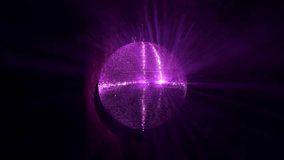 A mirrored disco ball is spinning at the party. Crimson, purple and lilac rays of light reflect off it in the smoke. - Powered by Shutterstock - Get 15% off with code: PIKWIZARD15