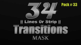 Lines or Strip Transitions Mask Collection. 34 Black and White Mask Clips in One 4k Footage. Pack # 33.