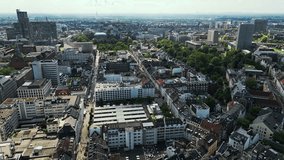 Cinematic footage, Düsseldorf, international business and financial centre