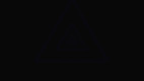 Retro themed animated video, a moving triangle on a black background