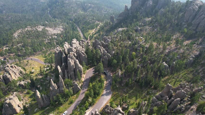 Needles Highway South Dakota Black Hills on hazy day