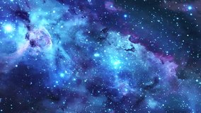 Abstract space blue galaxy with stars and constellations futuristic with glow effect, abstract background. Video UHD, motion design