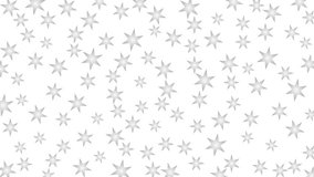 Animated silver stars shine. Starry magic background. Flat vector illustration isolated on white background.