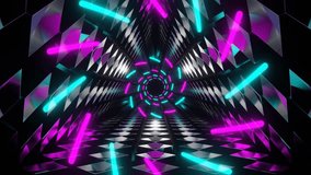 Cyan and Pink Bright Triangular with Spiral Background VJ Loop in 4K