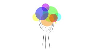 autism symbol. tree of balls. hands hold balls. 4K video illustration. - Powered by Shutterstock - Get 15% off with code: PIKWIZARD15