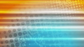 Bright blue orange smooth stripes and halftone abstract background. Seamless looping futuristic shiny motion design. Video animation Ultra HD 4K 3840x2160