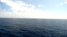 Open Sea Seen from Ship's Rail - Deep Blue Sea with Sky Landscape - Sea Video Clip