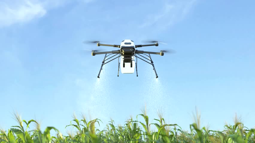 Drone spraying fertilizer on corn fields, Smart farming innovation, Agriculture technology | Shutterstock HD Video #3391892247