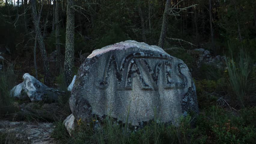 Carved Name on Monastery of Santa Comba de Naves in Ourense,, Spain