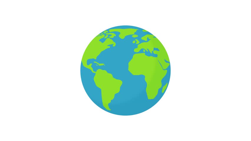 cartoon world revolves around itself The movement of the globe helps learning science. 2D Animation.
