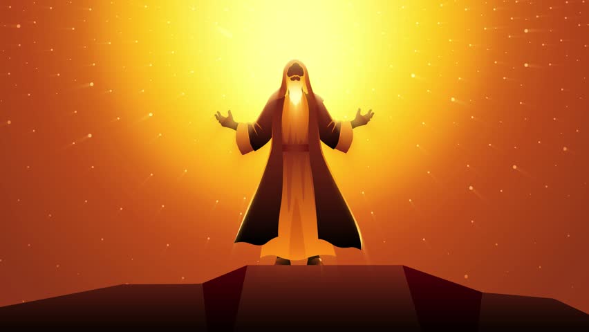 Biblical motion graphics series, Abraham, and he brought him outside and said, Look toward heaven, and number the stars, if you are able to number them. Then he said to him, So shall your offspring be