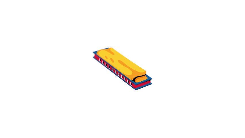 Get this flat icon animation of harmonica